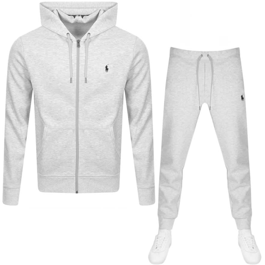 gray polo sweat suit